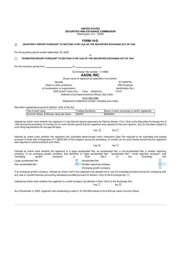 Thumbnail Aaon 10-Q Quarterly Report FY2025 
