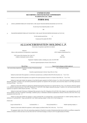 Thumbnail AllianceBernstein 10-K Annual Report 2015