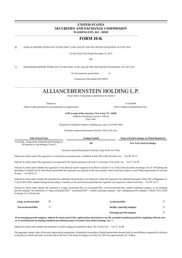 Thumbnail AllianceBernstein 10-K Annual Report 2019