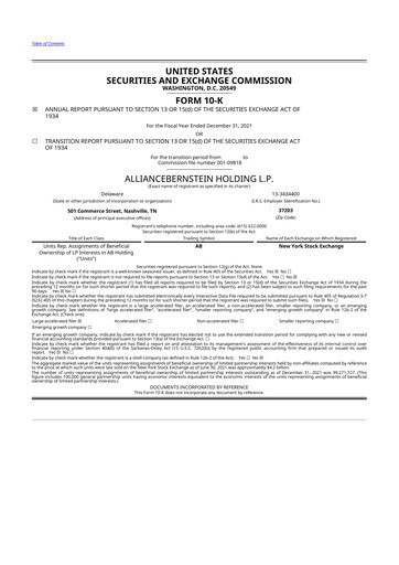 Thumbnail AllianceBernstein 10-K Annual Report 2021