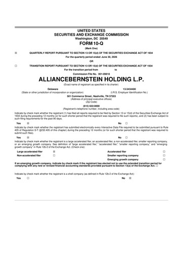 Thumbnail AllianceBernstein 10-Q Quarterly Report FY2026 