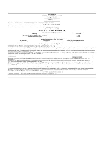 Thumbnail Orrstown Financial Services 10-K Annual Report 2022