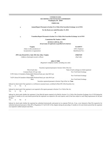 Thumbnail Dynex Capital 10-K Annual Report 2014