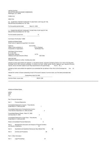Thumbnail Edison International
 10-Q Quarterly Report FY 