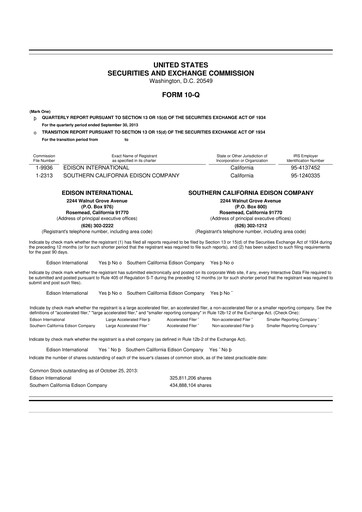 Thumbnail Edison International
 10-Q Quarterly Report FY 
