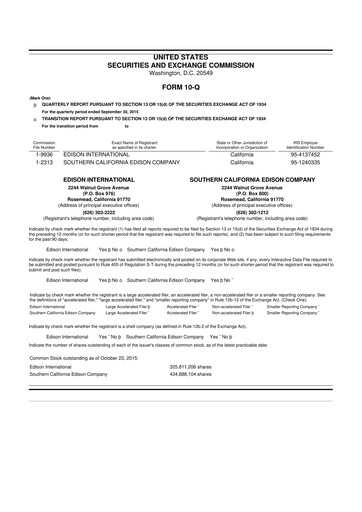Thumbnail Edison International
 10-Q Quarterly Report FY 