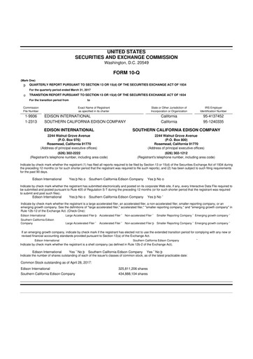Thumbnail Edison International
 10-Q Quarterly Report FY 