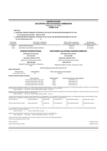 Thumbnail Edison International
 10-Q Quarterly Report FY 