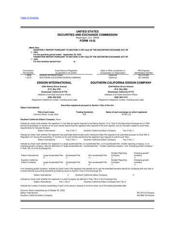 Thumbnail Edison International
 10-Q Quarterly Report FY 