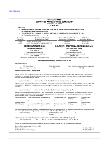 Thumbnail Edison International
 10-Q Quarterly Report FY 