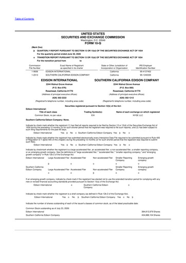 Thumbnail Edison International
 10-Q Quarterly Report FY 