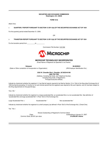 Vorschaubild Microchip Technology 10-Q Quartalsbericht  