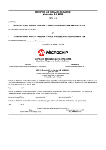 Vorschaubild Microchip Technology 10-Q Quartalsbericht  