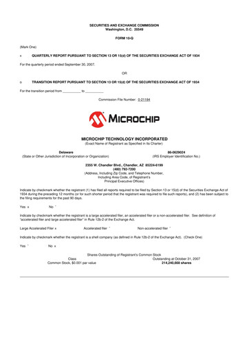 Vorschaubild Microchip Technology 10-Q Quartalsbericht  
