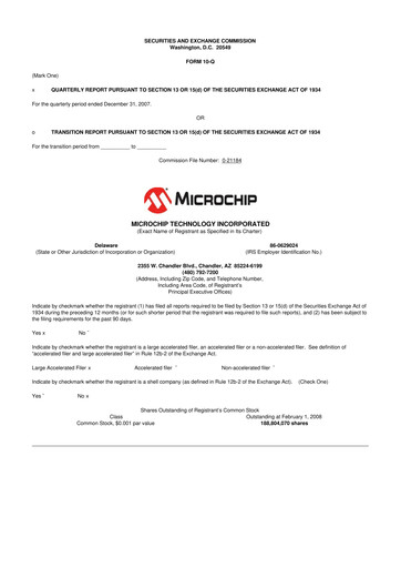 Vorschaubild Microchip Technology 10-Q Quartalsbericht  
