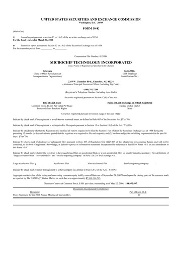 Vorschaubild Microchip Technology 10-K Jahresbericht 