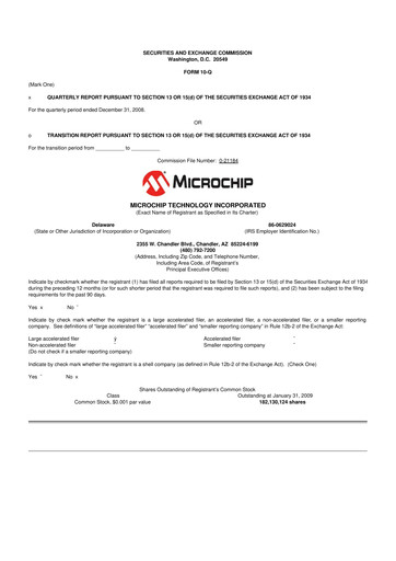 Vorschaubild Microchip Technology 10-Q Quartalsbericht  