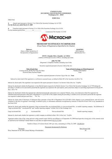 Vorschaubild Microchip Technology 10-K Jahresbericht 