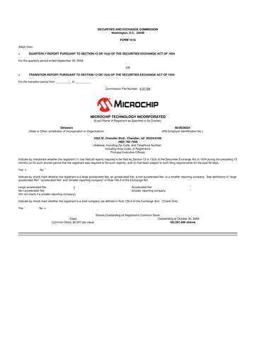 Vorschaubild Microchip Technology 10-Q Quartalsbericht  