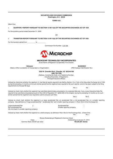 Vorschaubild Microchip Technology 10-Q Quartalsbericht  