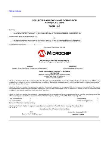 Vorschaubild Microchip Technology 10-Q Quartalsbericht 2012 