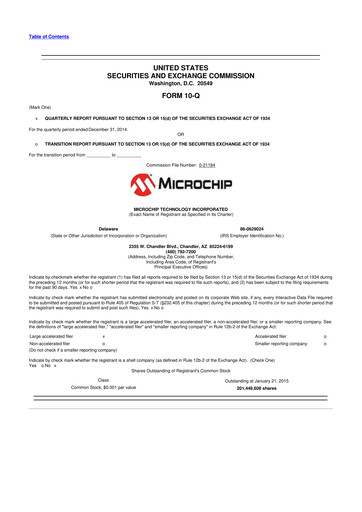 Vorschaubild Microchip Technology 10-Q Quartalsbericht 2015 