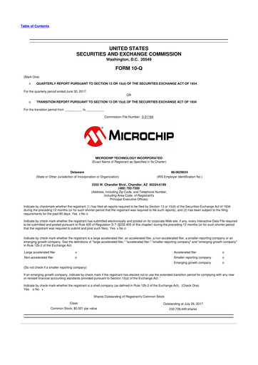 Vorschaubild Microchip Technology 10-Q Quartalsbericht 2018 