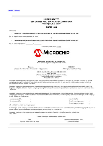 Vorschaubild Microchip Technology 10-Q Quartalsbericht 2019 