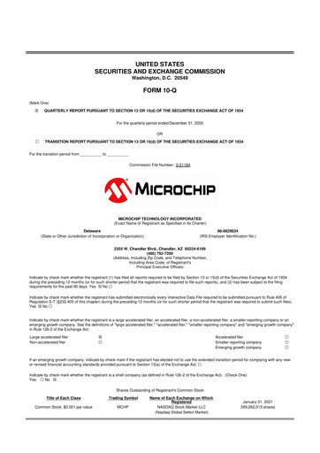 Vorschaubild Microchip Technology 10-Q Quartalsbericht 2021 