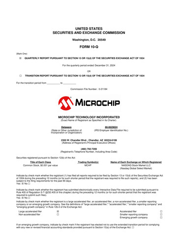 Vorschaubild Microchip Technology 10-Q Quartalsbericht 2025 