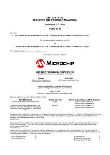 Vorschaubild Microchip Technology 10-Q Quartalsbericht 2026 