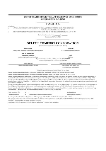 Thumbnail Sleep Number 10-K Annual Report 2012