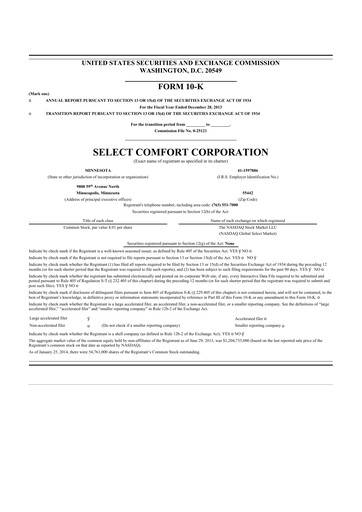 Thumbnail Sleep Number 10-K Annual Report 2013