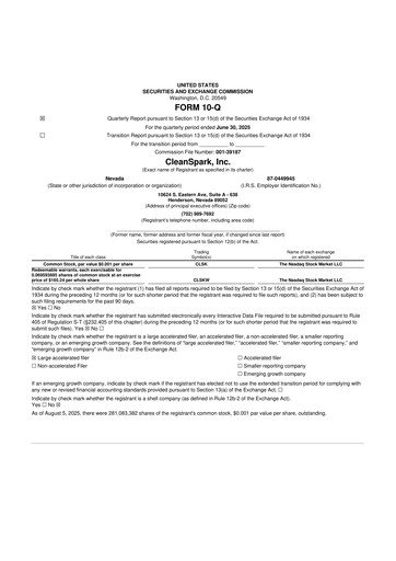 Thumbnail CleanSpark 10-Q Quarterly Report FY2025 