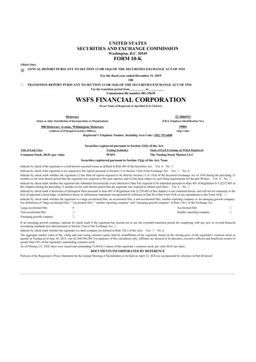 Thumbnail WSFS Financial 10-K Annual Report 2019