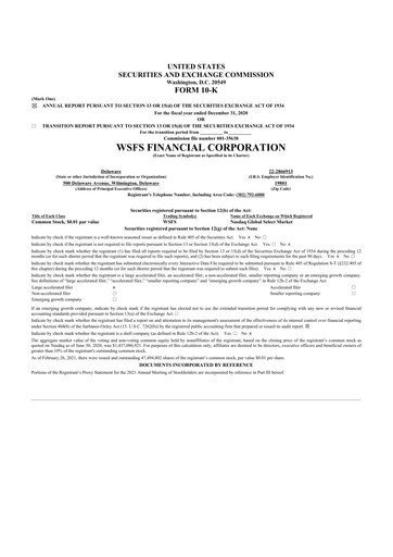 Thumbnail WSFS Financial 10-K Annual Report 2020