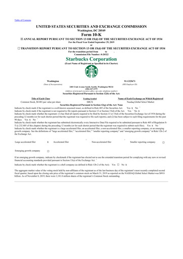 Thumbnail Starbucks 10-K Annual Report 2019