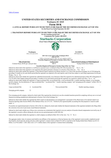 Thumbnail Starbucks 10-K Annual Report 2025