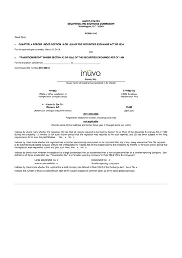 Miniature Inuvo 10-Q Rapport trimestriel 2014 