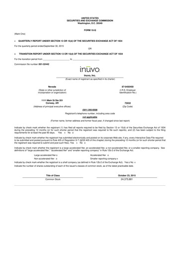 Miniature Inuvo 10-Q Rapport trimestriel 2015 