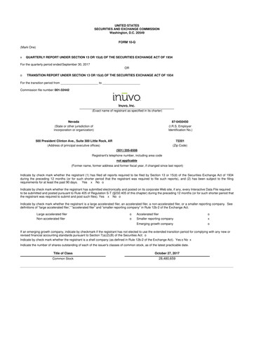Miniature Inuvo 10-Q Rapport trimestriel 2017 