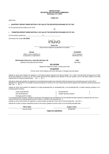 Miniature Inuvo 10-Q Rapport trimestriel 2018 