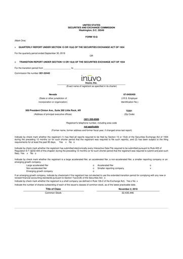 Miniature Inuvo 10-Q Rapport trimestriel 2018 