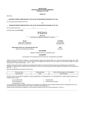 Miniature Inuvo 10-Q Rapport trimestriel 2019 
