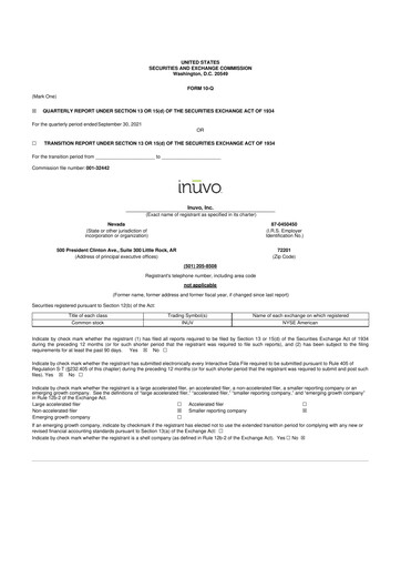 Miniature Inuvo 10-Q Rapport trimestriel 2021 