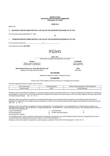 Miniature Inuvo 10-Q Rapport trimestriel 2023 
