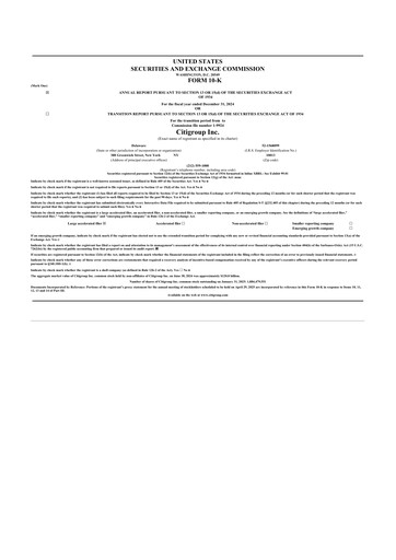 Thumbnail Citigroup 10-K Annual Report 2024