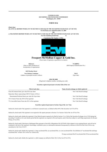 Thumbnail Freeport-McMoRan 10-K Annual Report 