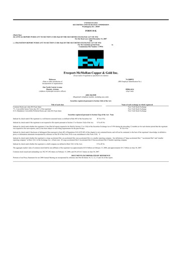 Thumbnail Freeport-McMoRan 10-K Annual Report 