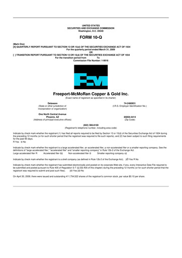 Thumbnail Freeport-McMoRan 10-Q Quarterly Report FY 